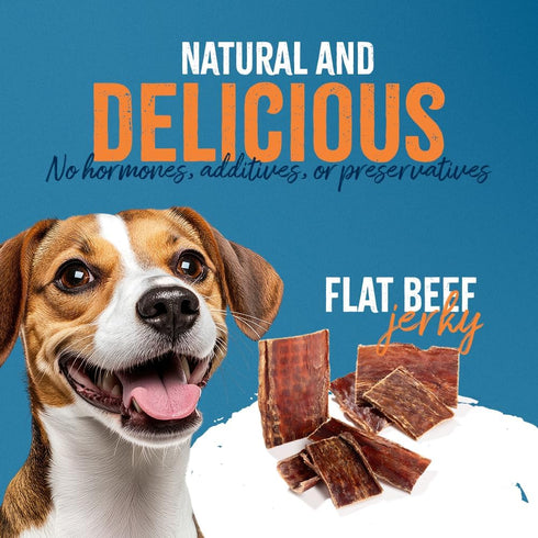 6-Inch 15 Pack Flat Beef Jerky for Dogs | Single-Ingredient Esophagus Chews | All-Natural, High-Protein, Grain-Free