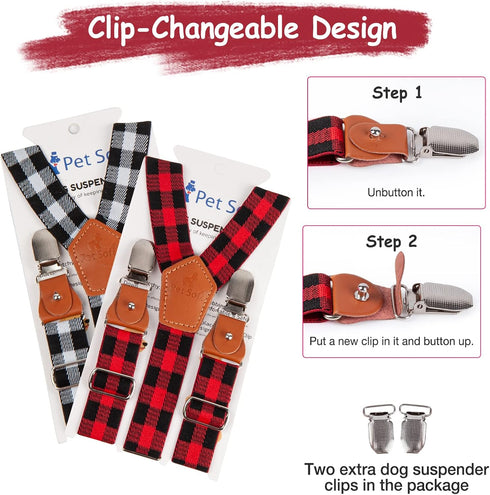 2 Pet Soft Dog Suspenders Pieces Female Dog Diaper Suspenders for Dogs Diaper Keeper Suspender for Dogs Skirt, Dogggy