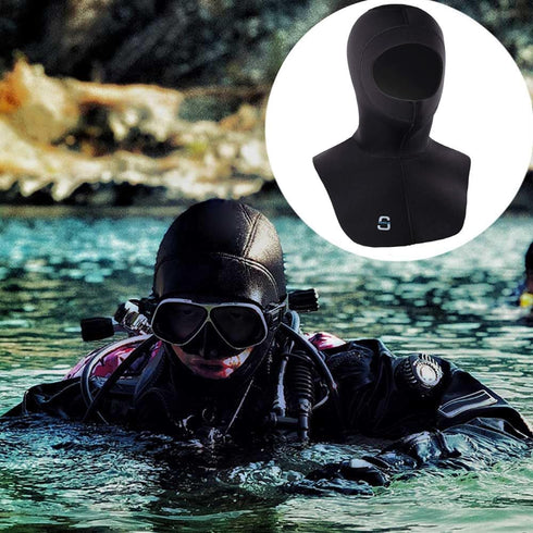 Trimmed Neoprene Wetsuit Hoods Scuba Diving Hood for Men Women Can Be by Owner High Stretch with Flow Vent Bib Dive Cap
