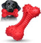 Dog Toys for Aggressive Chewers, Durable Natural Rubber Chew Toys for Medium Large Dogs with Bacon Flavor, Red