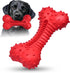 Dog Toys for Aggressive Chewers, Durable Natural Rubber Chew Toys for Medium Large Dogs with Bacon Flavor, Red