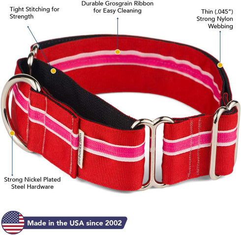 If It Barks Martingale Collar for Dogs, 1.5" Adjustable Nylon, Strong and Comfy, Made in USA, Medium
