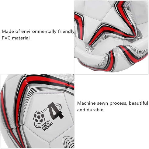 VGEBY Size 4 PVC Soccer Ball with Rubber Liner, Inflatable Monthly, Suitable for Professional and Amateur Training
