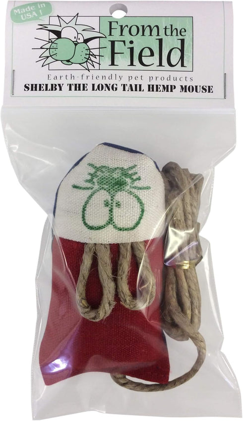 From The Field | Shelby The Hemp Mouse Cat Toy, Natural Hemp Fabric, Eco-Friendly