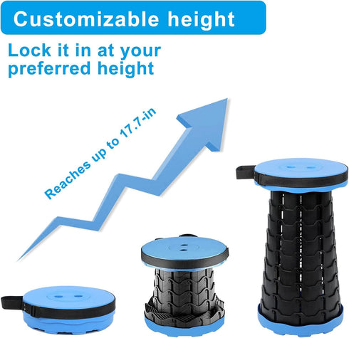 VOLIXOD 550lbs, Foldable Telescoping Stool Portable, Retractable Stool for Adults, Upgraded Collapsible Folding Seats