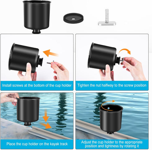 Kayak Cup Holder Bottle Holder: 2 PCS Multi-Functional Non-Slip Design Tool Storage for Boats