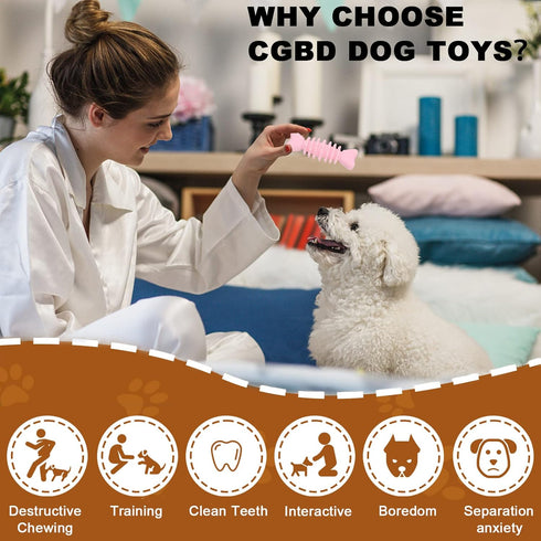 Puppy Toys 6 Pack | Cute Pink Chew Toys for Puppies | Soft Durable Interactive Teething Toys for Small Dogs