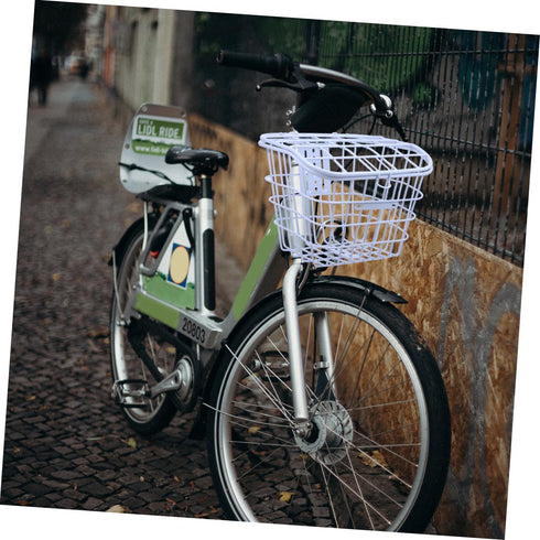 Thickened Electric Bike Basket with Cover Practical Storage Holder for Front Handlebar Fit for Adult Bicycles Spacious