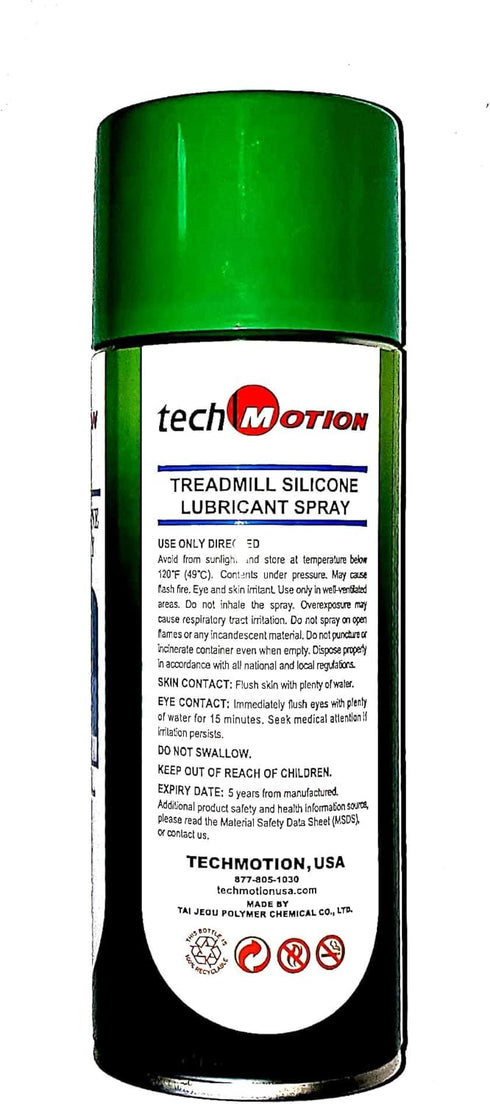Techmotion 100% TM-01309 Treadmill Silicone Belt & Deck Lubricant Spray p/n