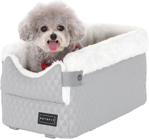 8 Lbs PETSFIT Dog Car Seats for Small Dogs with Safe Protection Hooks, Small Dog Car Seat with Upgraded Safety Tethers