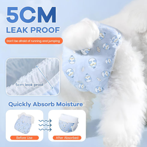 Mosamart Count 50PCS) Disposable Dog Diapers Absorbent Soft Puppy Doggie Diapers for Female Dogs with Stretchy Waist