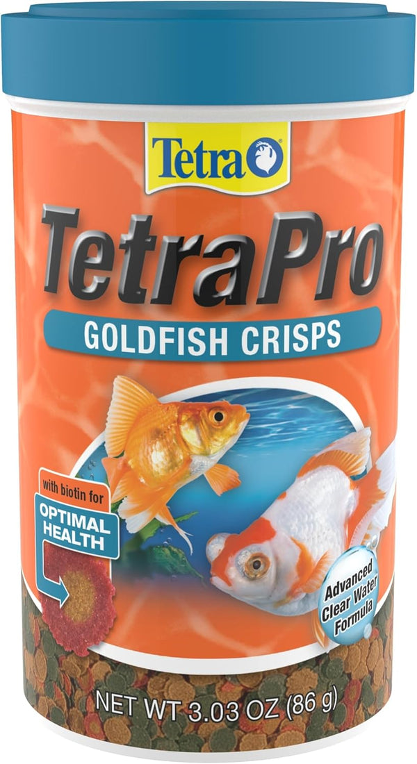 Tetra TetraPro Goldfish Crisps Fish Food, 3.03 oz, Enhanced with Biotin for Optimal Health