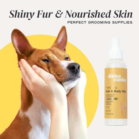 Purifying Hair & Body Mist, Dog Grooming Conditioner Spray with Aloe Vera & Vitamin E, 150ml