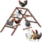Vorhomness Pine Wood Chicken Perch with 2 Swings & Ladder, Multi-Level Chicken Roosting