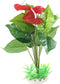 Ruilogod Simulation Aquarium Anthurium Flower Ornament Green Red (id: d1d 907 98e e82