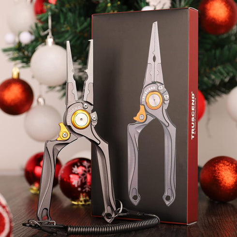 TRUSCEND Lockable Handy Fishing Pliers, Ergonomical Handle, Corrosion Resistant Fishing Tool