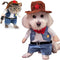 Funny Pet Cat Halloween Costume, Cool West Cowboy Uniform with Hat for Small Dogs & Cats