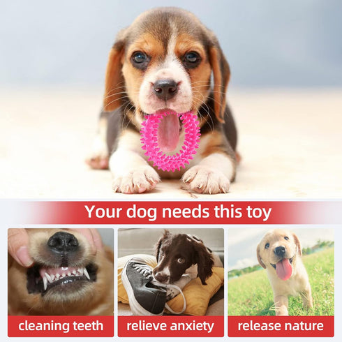 Hurray 3 Pack Puppy Teething Chew Toys, Small Dog Toys for Itching Relief and Teeth Cleaning, Up to 15 lbs