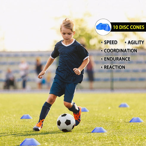 Speed Agility Training Set - Includes Agility Ladder, Steel Stakes, Sports Headband, Jump Rope, Disc Cones, Gym Bag