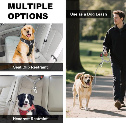 Belt,2 1 Dog Seat Belt for Car,Chew Proof Dog Car Seat in Car Harness for Dogs Safety Seat Belt,Heavy Duty Pet Seat