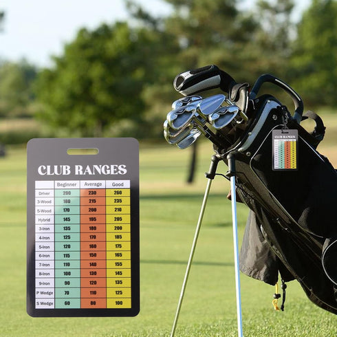 KVMORZE 1 Pack Golf Club Range Chart Card, Golf Club Distance and Rules Card Golf Yardage Card, Golf Gifts Golf