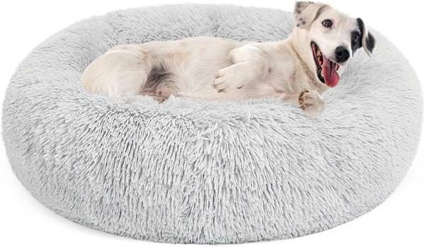 MIXJOY Ultra Soft Orthopedic Dog Bed, Washable Donut Cuddler Cushion Bed for Dogs and Cats (20''/23''/30'', Grey)