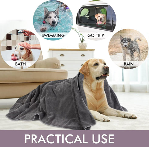 KinHwa Dog Towel - Super Absorbent Microfiber Drying Towel for Small, Medium, Large Dogs and Cats, 30inch x 50inch