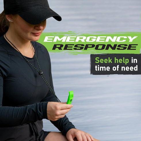 Gradient Fitness Emergency Whistles (2 Pack) - Loud Pealess Plastic Survival Whistle with Adjustable Lanyard