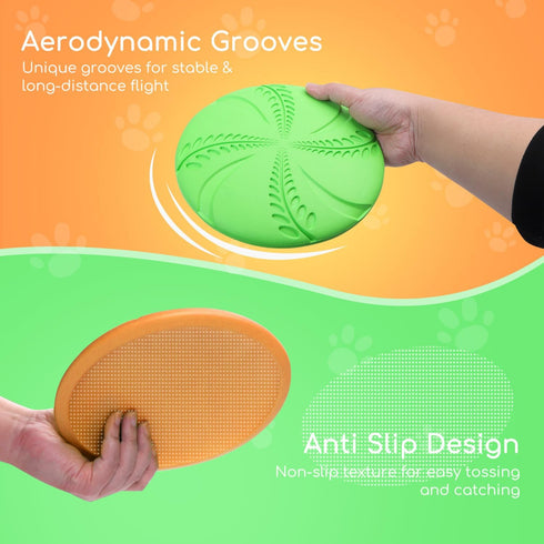 Nobleza 2 Pack Dog Flying Disc - Interactive Flyer Toys for Small, Medium, Large Dogs, Durable Outdoor Disc Toy