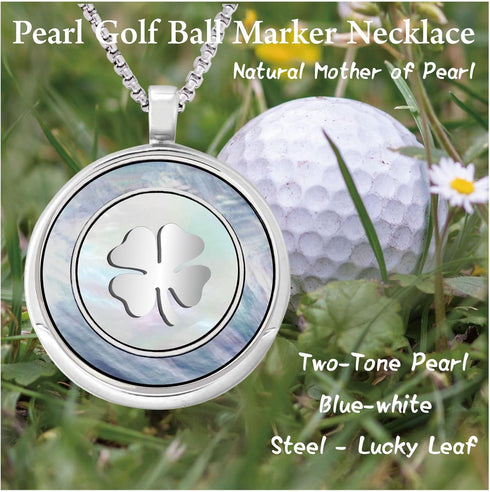 Golf Ball Marker Necklace with Pearl Ball Marker - Unique Golf Accessories for Women