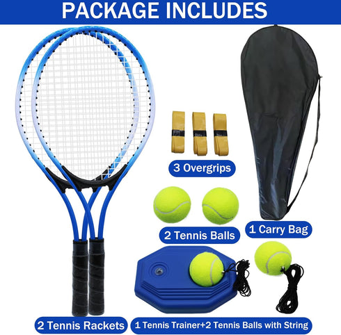 Magicorange Tennis Rackets Set for Kids, 2 Players Recreational with 4 Tennis Balls, 3 Overgrips, 1 Tennis Bag