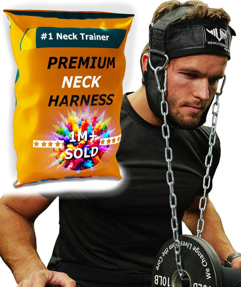 Vikingstrength Neck Harness Padded Strength Trainer for Neck Curls and Training, Head Exerciser for Sports and Fitness