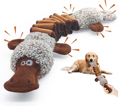 Squeaky Dog Toys, Interactive Tug of War Puppy Toys, Funny Plush Chew Toys for All Dog Sizes