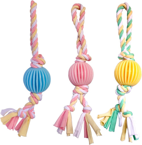 Latex Rope and Ball Dog Chew Toy for Training, Exercise, Agility, Chase (Ball)