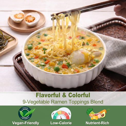 9-Veggie 16oz 1 LB Toppings for Ramen, All Natural Vegetable Instant Ramen Toppings, Dehydrated Veggies for Noodles