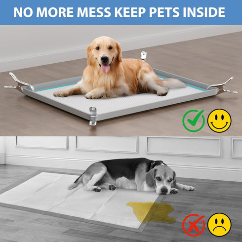IMMCUTE 28" 34" Pee Pad Holder for Dogs, Thickened Soft Silicone Extra Large Puppy Pad Holder Fits Up to x Pee Pads
