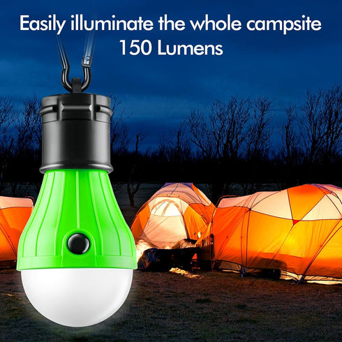 FLY2SKY 5 Packs Portable Tent Lamp, LED Camping Light Bulb with Clip Hook for Emergency, Hiking, Backpacking