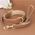 Beirui Soft Padded Leather Dog Collar and Leash Set, Heavy Duty with Metal Buckle, 4FT Leather Dog Leash for Medium Dogs
