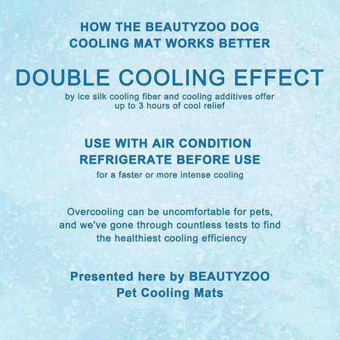 BEAUTYZOO Upgraded Dog Self Cooling Mat, Ice Silk Chill Pads for Small Medium Large Dogs, 28" x 47", Non-Slip