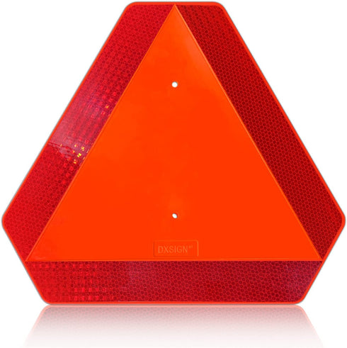 Slow Moving Vehicle Sign, Plastic DOT Triangle Signs, SMV Sign for Golf Cart Accessories, Tractor