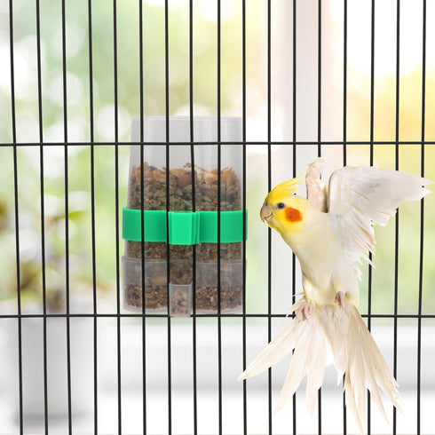 Hypeety Automatic Parrot Water Feeder, Clear No Mess Dispenser for Budgies, Cockatiels, and Lovebirds (Green & 1pc)