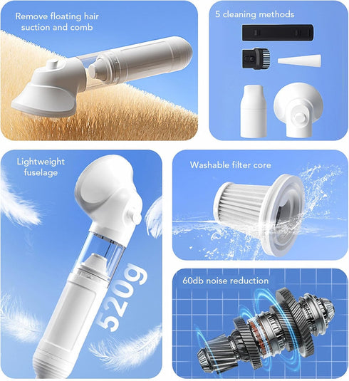 2-in-1 Trimmer, Trimmer Yoidesu Dog Clipper, Low Noise Rechargeable Cordless Cat Clipper, Vacuum, Dog Grooming Kit