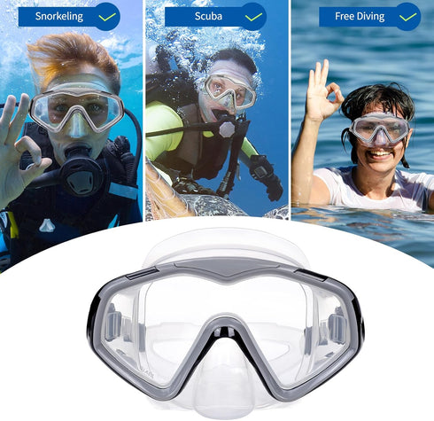Professional Snorkel Diving Mask with Ultra Clear Lens, Anti Leakage Scuba Mask for Adults