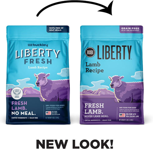 BIXBI Liberty Grain Free Dry Dog Food, Lamb Recipe, 4 lbs, No Fillers, USA Made