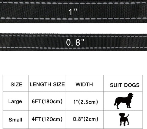 USB Rechargeable LED Dog Leash, 7 Colors & Color Cycling Mode, Light Up Heavy Duty 6FT Leash