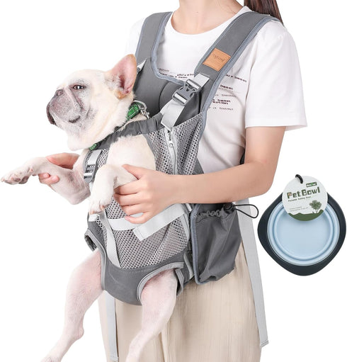Dog Carrier Backpack - Legs Out Front Facing Carrier for Small Medium Dogs, Adjustable Hands-Free Backpack for Hiking