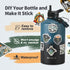 One Gallon Insulated Water Bottle with DIY Stickers, 128oz Large Sports Stainless Steel Jug, Triple Wall Vacuum Cold