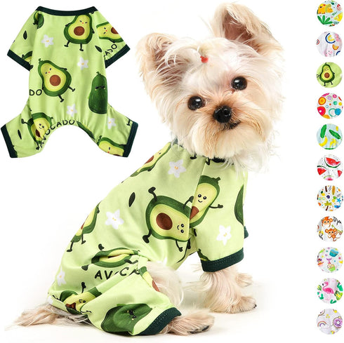 Summer Dog Pajamas for Small Dogs - Soft Onesie for Yorkie Chihuahua Teacup with Cute Pattern