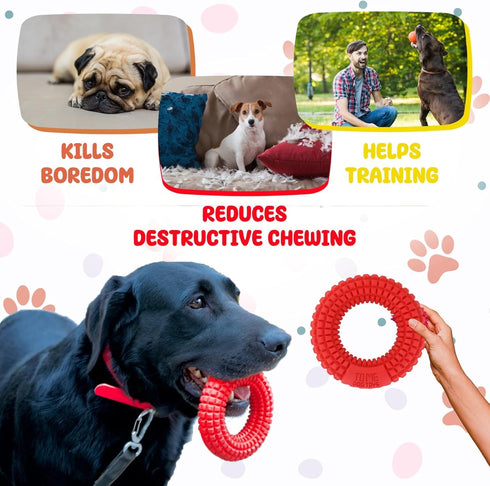 Super Gift 3 Pack Dog Toys for Aggressive Chewers, Teething Toys, Dog Treats Dispenser for Small and Medium Dogs