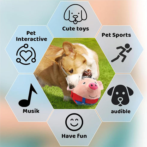 Geojec Interactive Dog Toys,Active Moving Pet Plush Toy with Recording and Music Modes, Jumping Squeaky Song shaking